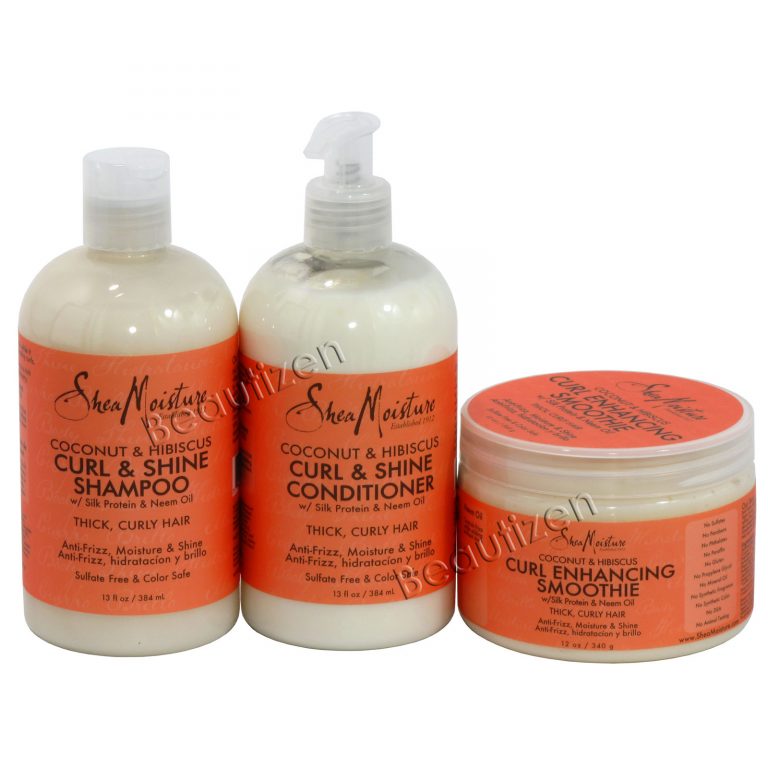 Shea Moisture Coconut Hibiscus Curl And Shine Shampoo Conditioner And Smoothie Set 5708