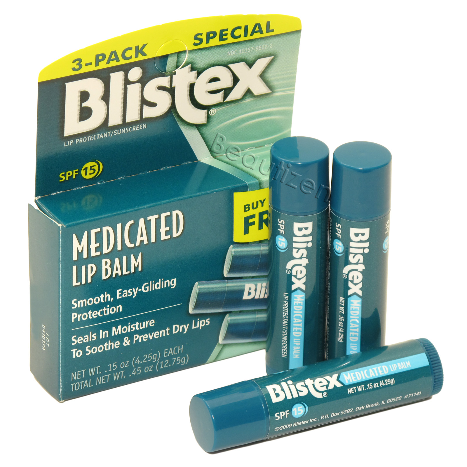 Blistex SPF 15 Medicated Lip Balm 3 Count - Shopolle.com
