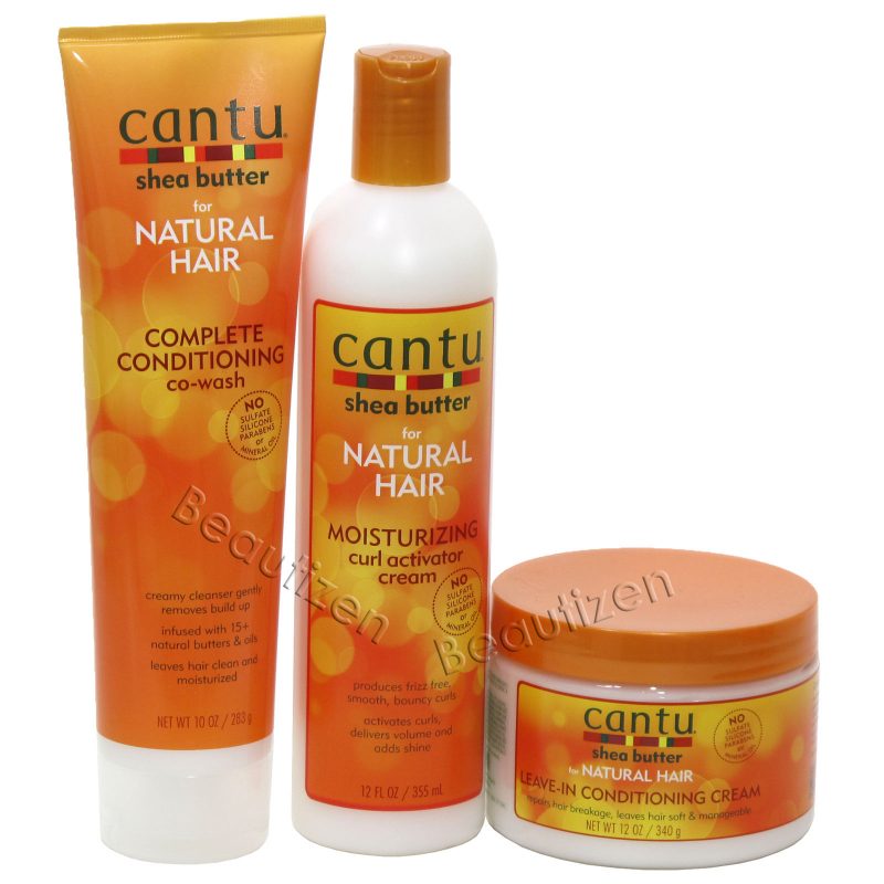 Cantu Shea Butter Natural Hair Co-Wash, Curl Activator Cream & Leave-In