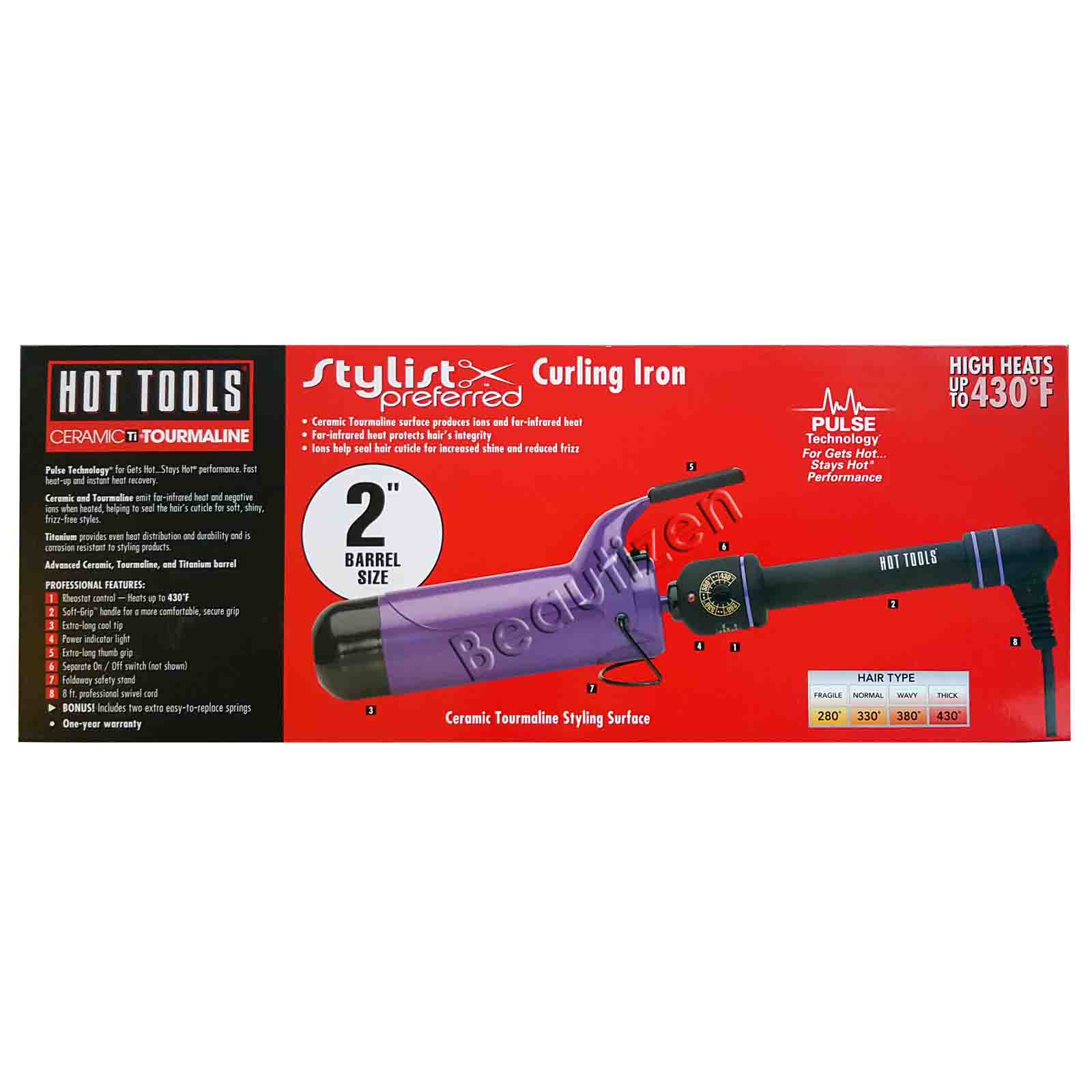 hot tools 2 ceramic tourmaline curling iron 2111