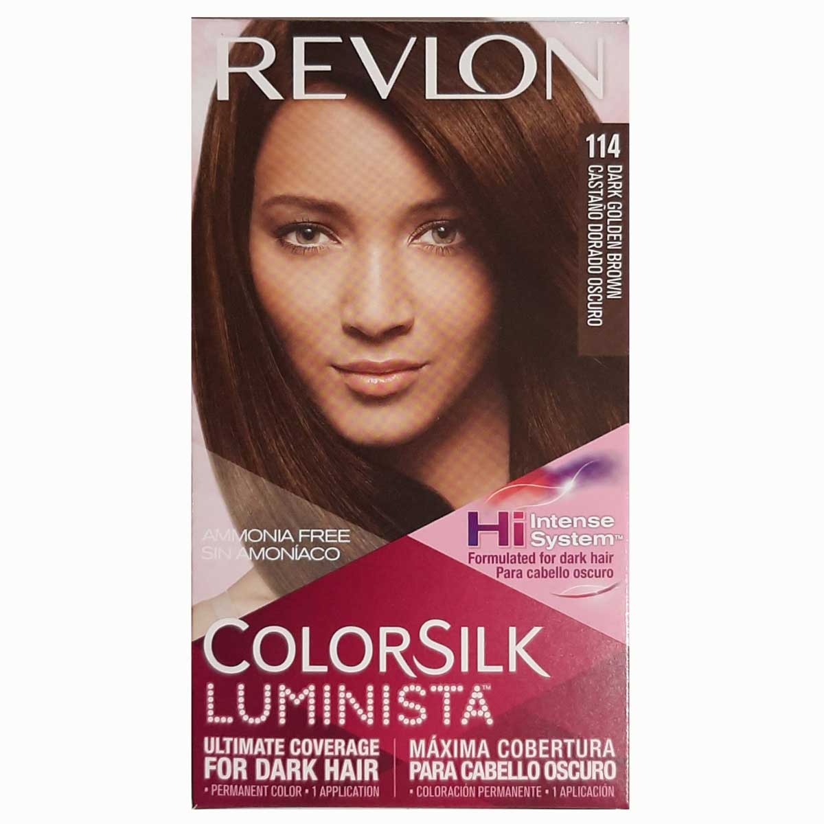 REVLON ColorSilk 114 Dark Golden Brown Permanent Color 
